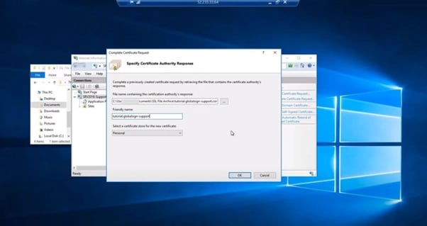 تکمیل درخواست گواهینامه (Complete Certificate Request)